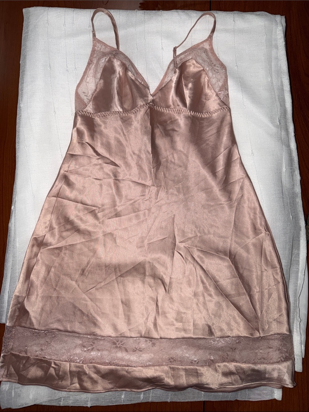 Victoria's Secret Satin Slip Chemise in Blush Pink-B01